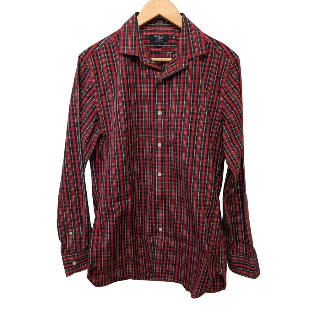 J.Crew Thompson Shirtings 80's 2 Ply Mens Plaid Button Down Shirt Wrinkle Free